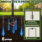 6 Pack Outdoor String Light Poles 10 ft with Detachable Side Crossbars, alternate view 2
