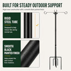 6 Pack Outdoor String Light Poles 10 ft with Detachable Side Crossbars, alternate view 4