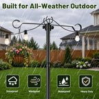 6 Pack Outdoor String Light Poles 10 ft with Detachable Side Crossbars, alternate view 5