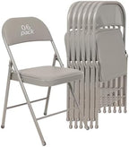 6 Pack Padded Folding Chairs, PU Leather Seat, 350 lb, Grey in Grey