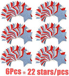 6 Pack Patriotic Star Streamers Garland Red White Blue Bunting Banner Paper Hanging Decorations for 4th of July, alternate