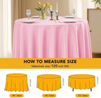 6-Pack Pink Round Tablecloths, 120 in, for 5-6 Ft Round Tables in Pink, alternate view 6