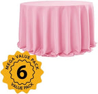 6-Pack Pink Round Tablecloths, 132 in, for 6-8 Ft Round Tables, alternate view 2