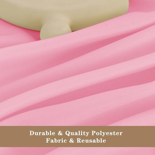 6 Pack Pink Tablecloths 120 Inch Round for 48"-96" Tables in Pink, alternate view 3