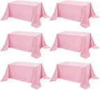 6-Pack Pink Tablecloths for Rectangle Tables, 90 x 132 Inches in 90 x 132 Inches
