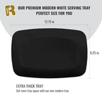 6 Pack Plastic Serving Trays - 12.75 x 8.25, Party Platters - Black in Large in Black, alternate view 3