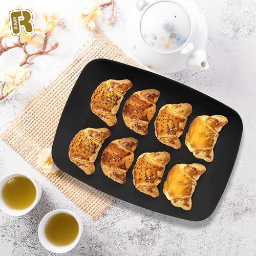6 Pack Plastic Serving Trays - 12.75 x 8.25, Party Platters - Black in Large in Black, alternate view 4