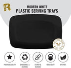 6 Pack Plastic Serving Trays - 12.75 x 8.25, Party Platters - Black in Large in Black, alternate view 5