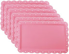 6 Pack Plastic Serving Trays Food Tray - 14" x 9" Rectangle Serving Platter for Wedding Party Supplies Cafeteria