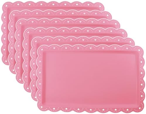 6 Pack Plastic Serving Trays Food Tray - 14" x 9" Rectangle Serving Platter for Wedding Party Supplies Cafeteria