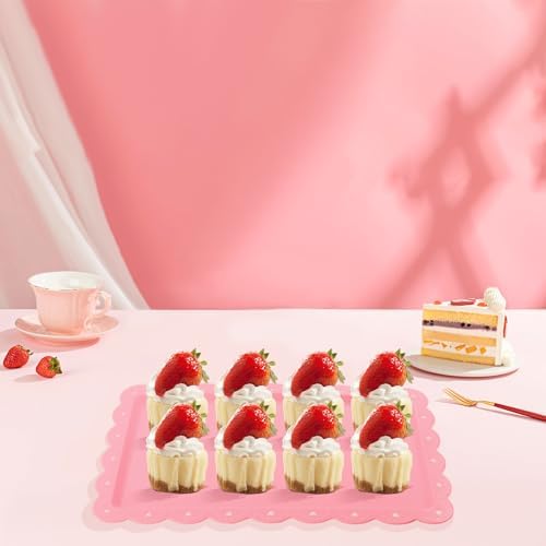 6 Pack Plastic Serving Trays Food Tray - 14" x 9" Rectangle Serving Platter for Wedding Party Supplies Cafeteria, alternate
