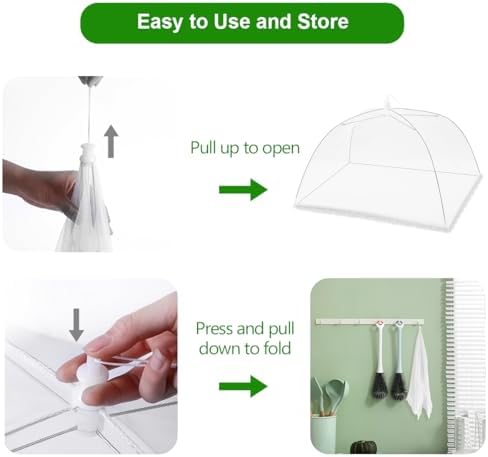 (6 Pack) Pop-Up Outside Picnic Mesh Food Covers Tent Umbrella for Outdoors and Camping Food Net Cover Keep Out, alternate