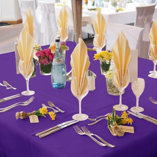 6 Pack Purple Square Tablecloths 70x70 Inch for 2-4 Ft Tables in 70x70 Inch in Purple, alternate view 2