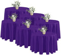 6 Pack Purple Tablecloths 90 Inch Round for 36"-72" Tables in Purple