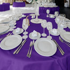6 Pack Purple Tablecloths 90 Inch Round for 36"-72" Tables in Purple, alternate view 2
