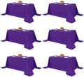 6 Pack Purple Tablecloths 90x132 Inch for 6 Foot Rectangle Tables in 90x132 Inch in Purple