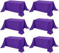 6-Pack Purple Tablecloths for Rectangle Tables, 90 x 156 Inches in 90 x 156 Inches