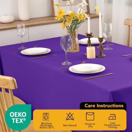 6-Pack Purple Tablecloths for Rectangle Tables, 90 x 156 Inches in 90 x 156 Inches, alternate view 7