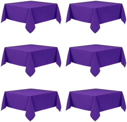 6-Pack Purple Tablecloths for Square Tables, 70 x 70 Inches in 70 x 70 Inches