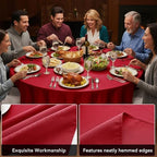 6-Pack Red Round Tablecloths, 132 in, for 6-8 Ft Round Tables, alternate view 4