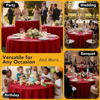 6-Pack Red Round Tablecloths, 132 in, for 6-8 Ft Round Tables, alternate view 5