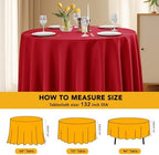 6-Pack Red Round Tablecloths, 132 in, for 6-8 Ft Round Tables, alternate view 6