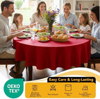 6-Pack Red Round Tablecloths, 132 in, for 6-8 Ft Round Tables, alternate view 7