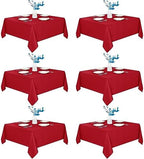 6 Pack Red Square Tablecloths 70x70 Inch for 2-4 Ft Tables in 70x70 Inch in Red