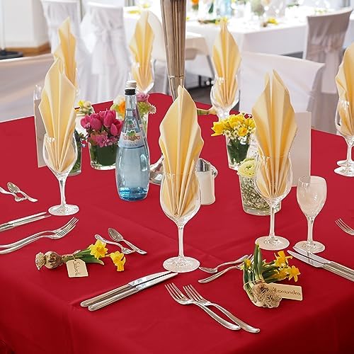 6 Pack Red Square Tablecloths 70x70 Inch for 2-4 Ft Tables in 70x70 Inch in Red, alternate view 2