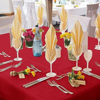 6 Pack Red Square Tablecloths 70x70 Inch for 2-4 Ft Tables in 70x70 Inch in Red, alternate view 2