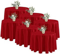 6 Pack Red Tablecloths 108 Inch Round for 36"-84" Tables in Red