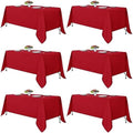 6 Pack Red Tablecloths 70x108 Inch for 6 Foot Rectangle Tables in 70x108 Inch in Red