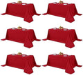 6 Pack Red Tablecloths 90x132 Inch for 6 Foot Rectangle Tables in 90x132 Inch in Red
