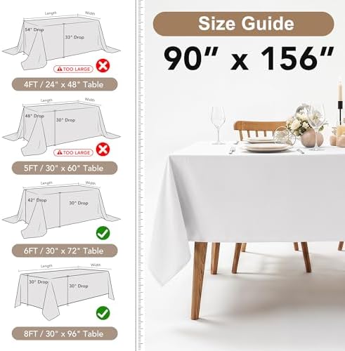 6 Pack Red Tablecloths 90x156 Inch for 8 Foot Rectangle Tables in 90x156 Inch in Red, alternate view 5
