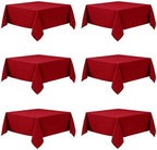 6-Pack Red Tablecloths for Square Tables, 54 x 54 Inches in 54 x 54 Inches