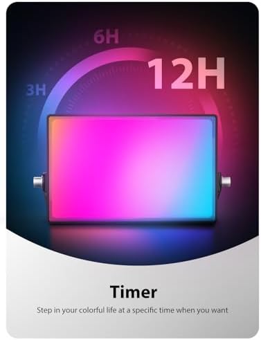 6 Pack RGB LED Flood Light Outdoor, 70W Color Changing Uplights with Remote, 2700K Warm White IP66 Stage, alternate view 5