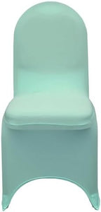 6 Pack Robin Egg Stretch Spandex Banquet Chair Covers - Wedding Slip Premium Quality Cover in Robin Egg, alternate view 4