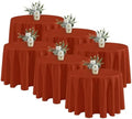 6 Pack Rust Tablecloths 120 Inch Round for 48"-96" Tables in Rust