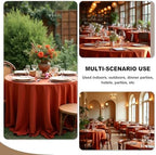 6 Pack Rust Tablecloths 120 Inch Round for 48"-96" Tables in Rust, alternate view 5