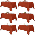 6 Pack Rust Tablecloths 70x120 Inch for 6-8 Ft Rectangle Tables in 70x120 Inch in Rust