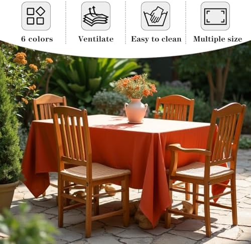 6 Pack Rust Tablecloths 70x120 Inch for 6-8 Ft Rectangle Tables in 70x120 Inch in Rust, alternate view 4