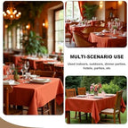 6 Pack Rust Tablecloths 70x120 Inch for 6-8 Ft Rectangle Tables in 70x120 Inch in Rust, alternate view 5