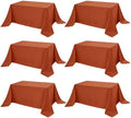 6-Pack Rust Tablecloths for Rectangle Tables, 90 x 132 Inches in 90 x 132 Inches