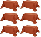 6-Pack Rust Tablecloths for Rectangle Tables, 90 x 132 Inches in 90 x 132 Inches