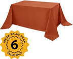 6-Pack Rust Tablecloths for Rectangle Tables, 90 x 132 Inches in 90 x 132 Inches, alternate view 2