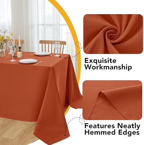 6-Pack Rust Tablecloths for Rectangle Tables, 90 x 132 Inches in 90 x 132 Inches, alternate view 3