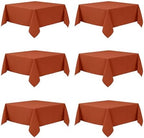 6-Pack Rust Tablecloths for Square Tables, 54 x 54 Inches in 54 x 54 Inches