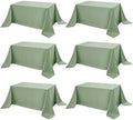 6-Pack Sage Green Tablecloths for Rectangle Tables, 90 x 156 in in Sage Green