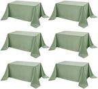 6-Pack Sage Green Tablecloths for Rectangle Tables, 90 x 156 in in Sage Green