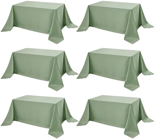 6-Pack Sage Green Tablecloths for Rectangle Tables, 90 x 156 in in Sage Green